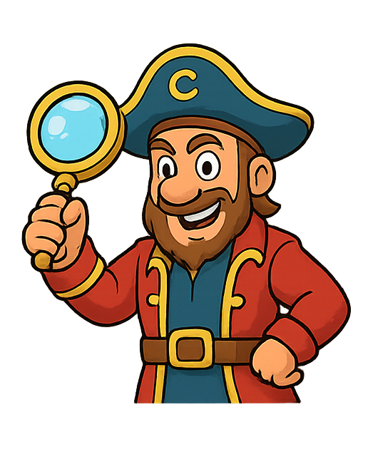 Captain Cryptic with Magnifying Glass